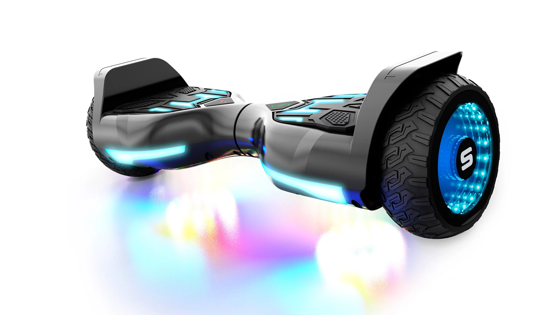 Swagtron - swagBOARD Warrior T580 Hoverboard with 30 Music-Synced Ground FX Lighting & 6.5-Inch Infinity LED Wheels - Black